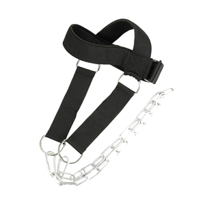 Premium Quality <b>Adjustable</b> Heavy-Duty Polyester/Neoprene/Cotton Weightlifting Head Harness Custom <b>Size</b> Gym Neck Exercise - Product Image 6