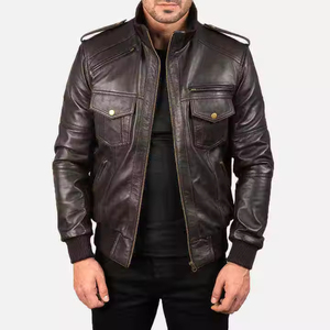 Veste en cuir véritable classique et personnalisée pour homme, style moderne et décontracté, collection 2026 - Product Image 5