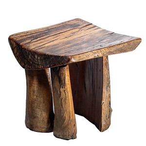 Tabouret en bois de pin rustique en forme de souche d'arbre, vente en gros |   Sièges d'extérieur artisanaux Moradabad - Product Image 1