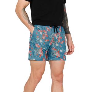Short de gymnastique en maille imprimé de fleurs de haute qualité Short en maille de basket-ball à sublimation en polyester avec logo personnalisé pour hommes - Product Image 3