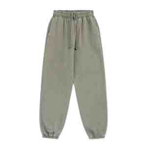 Pantalon de jogging décontracté pour homme en toile 100 % coton teint en pièce, taille mi-haute, pour entraînement sportif et gym - Product Image 2