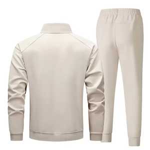 Chándal de Hombre de Color Sólido con Cremallera Completa, Cuello Alto, Manga Larga, Transpirable, Informal, para Otoño, Corte Regular, Material de Poliéster - Product Image 4