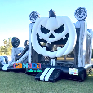 Maison gonflable de rebond de thème de citrouille d'halloween de prix usine avec le château plein d'entrain de glissière avec la glissière gonflable pour des <span class=keywords><strong>vacances</strong></span> - Product Image 2