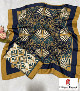 Printed Satin <b>Scarf</b> Fabric Fashion Custom Design OEM ODM Manufacturer With Private Label Logo For Branding Promotion - Product Image 1