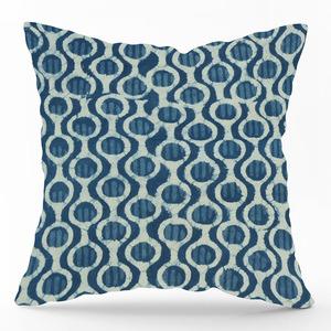 Housse de coussin en coton doux indigo, imprimée à la main, décorative pour la maison - Product Image 4