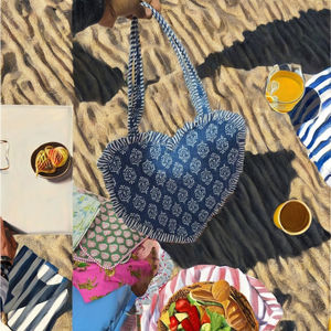 กระเป๋าถือทรงหัวใจแบบใหม่ ผ้าควิลท์หลากสี พร้อมหูหิ้ว  กระเป๋าโท้ทผ้าฝ้ายนุ่มสำหรับผู้หญิง  แบบมีซิป  สำหรับฤดูใบไม้ร่วง ฤดูใบไม้ผลิ ฤดูร้อน  สามารถปรับแต่งได้ - Product Image 1