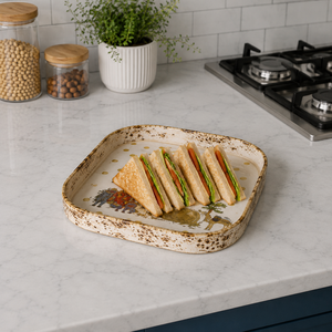 Luxury Engineered Wood Enamel <b>Elephant</b> Serving Tray Set Handmade Square Glossy <b>Decorative</b> Platter for Home Dining Kitchen Gifts - Product Image 3