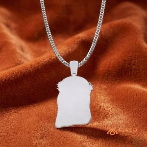 Colgante de Lujo con Incrustaciones de Moissanita para Hombre, Estilo Jesús, Amuleto Hip Hop, Cadena Cubana, Joyería de Destaque, Tono Plateado, Estilo Manhattan - Product Image 5