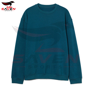 Sweat-shirt à col rond personnalisé OEM pour homme, en molleton épais, coton lourd, épaules tombantes, uni, coupe oversize - Product Image 5