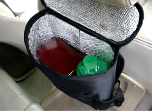 Sac de rangement portable pour siège de voiture, extensible et respirant, avec fermeture éclair transparente pour compartiment isotherme, en polyester durable - Product Image 4