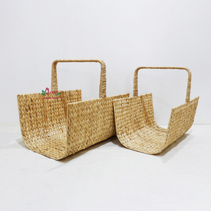 High Quality Handmade Seagrass Wicker <b>Log</b> Carrier <b>Basket</b>, Storage <b>Baskets</b> Organizer For Home & Office - Product Image 3
