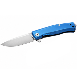 Navajas Plegables Azul Brillante con Hoja de Punta Caída Plateada, Mango Metálico Duradero, Clip de Bolsillo y Abrepuertas Manual para Camping y Uso Diario - Product Image 1