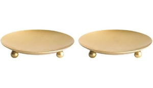 Gold Metal Candle <b>Stand</b> with Round Tray Base Heat Resistant <b>Tea</b> Light Holder for Christmas Home Decoration - Product Image 5