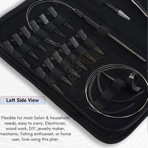 QORVEX INSTRUMENTS Hair Extension Tools Kit Stainless Steel 12pcs Clips Micro Beads <b>Crimping</b> Plier Scissors Installation Remover - Product Image 2