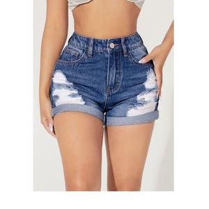 Short en jean déchiré taille haute pour femme – Nouvelle collection été à prix réduit – Style décontracté - Product Image 1
