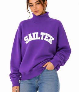 Pull à col roulé décontracté pour femme, écologique, respirant, léger, 100% coton, sweat-shirt oversize d'hiver, manches régulières - Product Image 5