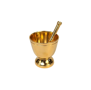 Creative Solid Brass Mortar And Pestle Set Spice <b>Grinder</b> And <b>Herb</b> Crusher Traditional Imam Dasta Kitchen Tool With Gold Finish - Product Image 3