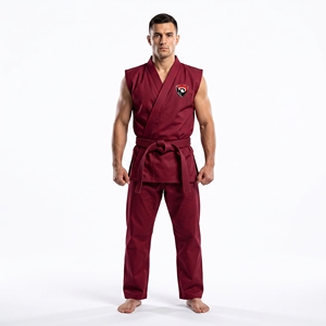 Uniforme de Taekwondo Dumela Color Rojo, Ropa de Artes Marciales Transpirable, Material de Poliéster Unisex, Equipo de Entrenamiento - Product Image 3
