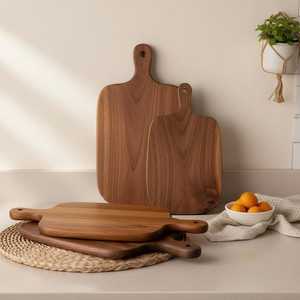 Planche à découper en bois d'acacia durable, forme rectangulaire, épaisseur 1,2 cm, passe au lave-vaisselle, fabriquée à la main pour la préparation de viande, fruits et légumes - Product Image 1
