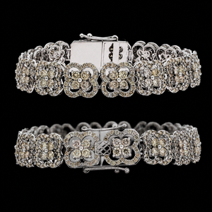 สร้อยข้อมือเพชรลายดอกไม้ทองคำ 14K หรูหรา 6.78 กะรัต เพชรธรรมชาติ VS-SI สี J-K เครื่องประดับชั้นดี - Product Image 4