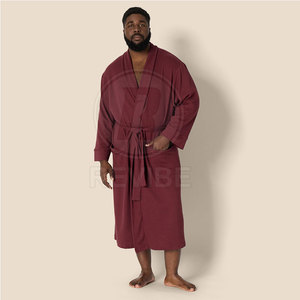 Peignoir pour homme de qualité supérieure, en tissu éponge doux et confortable, idéal pour la détente à la maison, design classique et tendance, 100% coton, manches longues, poches - Product Image 4