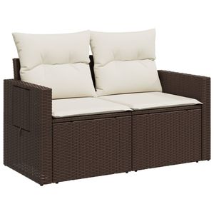 Sofá de Jardín Marrón y Blanco Crema - Product Image 4