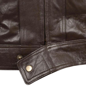 Veste coupe-vent respirante en cuir véritable noir avec logo personnalisé, prix d'usine, approvisionnement en gros pour les détaillants de mode dans le monde entier - Product Image 4