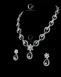 Juego de Collar y Pendientes de Diamantes Cultivados en Laboratorio con Certificación IGI, Oro Blanco de 18K, Joyería Fina de Lujo, Regalo para Novia, Boda o Fiesta - Product Image 2
