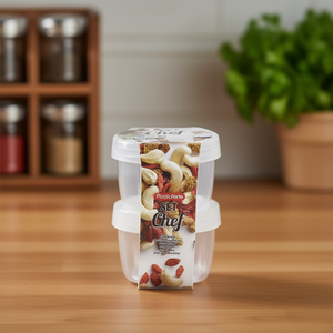 FIAMBRERA Juego de Recipientes Modernos de Plástico para Almacenamiento de Alimentos de 200 ml, Diseño Apilable para Viajes y Conservación de la Frescura - Product Image 2