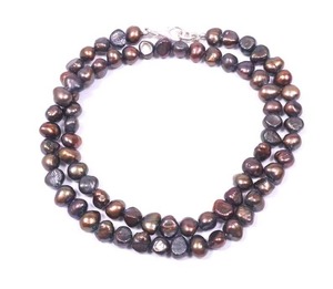 Natural Brown Freshwater Pearl Potato Choker <b>Necklace</b> 8MM Handmade Freshwater Pearl <b>Necklace</b> Genuine Pearl Jewelry For Women - Product Image 3