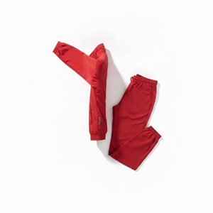Conjunto Deportivo Rojo para Mujer, Chaqueta con Cierre y Cuello Alto, Estilo Deportivo, Color Sólido, Tejido de Poliéster, para Otoño - Product Image 5