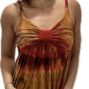 Robe midi bohème peinte à la main, tie-dye, en rayonne et élasthanne, idéale pour les festivals - Product Image 1