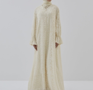 New Luxurious Women Kaftan Abaya Dress Handmade Turkish Floor Length Long Sleeve Soft Breathable Polyester Floral Loose Fit - Product Image 4