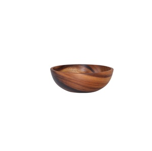 Bol de service rond en bois de luxe à structure profonde pour les événements de restauration et la présentation de la haute cuisine - Product Image 3