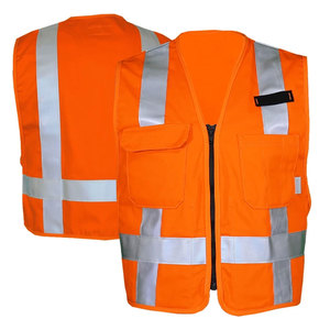 Workwear Waterproof High Visibility Winter Security Zipper Vest Construction Safety Reflective Tape <b>Worker</b> Vest <b>Jacket</b> - Product Image 4