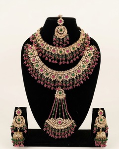 Exclusive Indian <b>Bridal</b> Jewelry Heavy Wedding Choker <b>Set</b> Traditional Ethnic <b>Necklace</b> With <b>Earrings</b> Mang Tika & Pasa Jewelry <b>Sets</b> - Product Image 1
