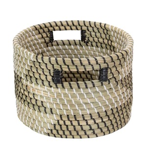 Set of 3 round seagrass <b>baskets</b> with custom patterns Handmade <b>Storage</b> <b>Basket</b> Wholesale eco-friendly Made in Vietnam - Product Image 4