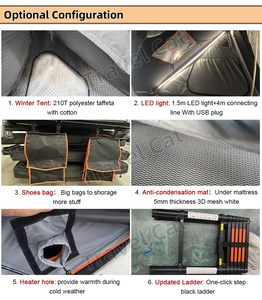 4x4 RTT vỏ cứng mái Lều hàng đầu 2-3 Người cắm trại xe trên mái nhà lều cho jeep SUV Xe tải van - Product Image 5