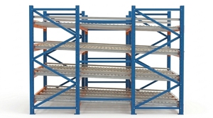 Heavy Duty Flow rack Gravity Flow Q235 <b>Steel</b> Assembled Blue/Orange OEM Main Rack 1000-2000kg/pallet - Product Image 4