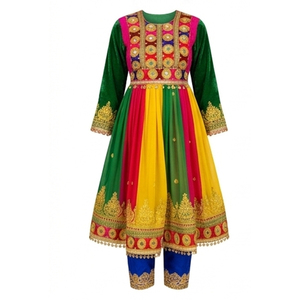 Vestido Afgano Kuchi Tradicional Bordado a Mano de Alta Calidad con el Mejor Material, de Seda y Algodón, Estilo Vintage para Mujer - Product Image 2