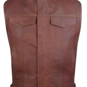 Prix de gros Nouvelle arrivée Gilet en cuir pour homme en vente en ligne Le plus populaire Couleur et logo personnalisés Gilet en cuir pour homme - Product Image 4