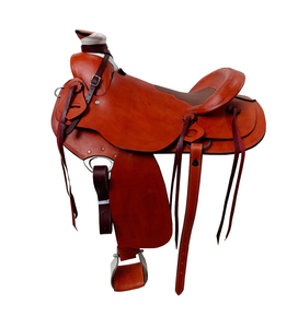 Western Tan Leather Plastic <b>Tree</b> Horse Saddle Padded Hard Seat Latigo Straps Tack Set 10"-18" Indian Manufacturer - Product Image 1