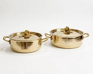 Juego de tapas de calabaza de acero inoxidable plateado brillante con textura martillada para 4 cacerolas Ruffoni y sartén antiadherente duradera - Product Image 6