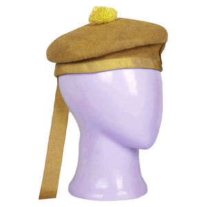 Gorro Escocés de Lana Dorada, Sombrero Tradicional de las Tierras Altas, Gorro Balmoral de Lana Hecho a Mano - Product Image 1