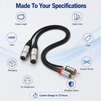 Câble adaptateur audio OEM personnalisé double XLR femelle 3 broches vers double RCA mâle, câbles XLR de microphone de haute qualité pour mixeur et amplificateur