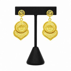 Pendientes Colgantes de Moda al por Mayor, Chapados en Oro de 14K, 18K, 24K, Estilo Dubái, Diseño Africano y Turco, Pendientes de Latón Rellenos de Oro - Product Image 1