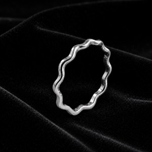925 <b>Sterling</b> Wavy <b>Ring</b> Dainty Stacking <b>Ring</b> for Women Squiggle <b>Ring</b> Minimalist Stackable Wedding Band Simple Gift Jewelry - Product Image 6