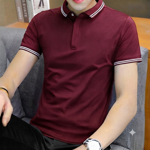 เสื้อยืดคอตตอนคุณภาพสูงสำหรับผู้ชาย แขนสั้น คอปกพับได้ พิมพ์ลาย สวมใส่สบายๆ สำหรับฤดูร้อน - Product Image 4