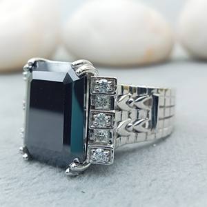 D'VINS JEWELS Bague de fiançailles et de mariage tendance en forme d'émeraude, taille brillant, or rose plaqué, avec pierre de couleur D cultivée en laboratoire - Product Image 3