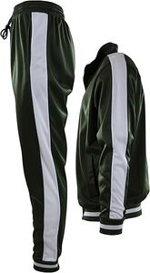 Survêtement unisexe vert foncé à manches longues, couleur unie, décontracté, pour l'automne, fermeture éclair, poches latérales, coupe régulière, poids moyen - Product Image 3